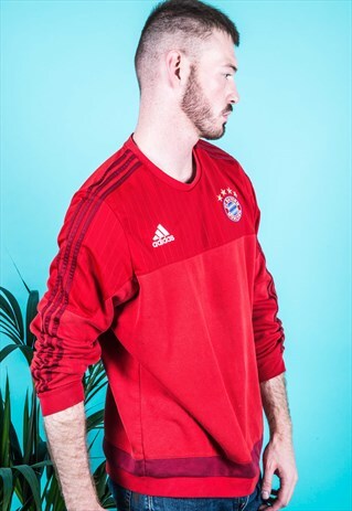 VINTAGE ADIDAS BAYERN MUNCHEN SWEATER IN RED