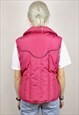 GERRY G WOMEN VEST M PINK DAWN PUFFER TANK GILET WAISTCOAT