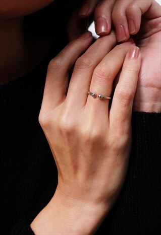 SMALL BEAD STERLING SILVER RING