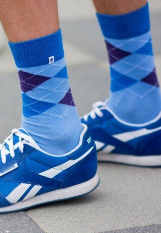 LIGHT BLUE FASHION SOCKS WITH DIAMOND, FOR SUIT