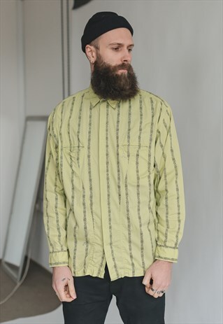 VINTAGE 80S GREEN STRIPE SHIRT