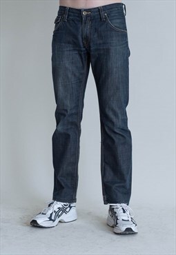 Vintage Y2k Straight Fit Bootcut Dark Blue Mens Jeans W30
