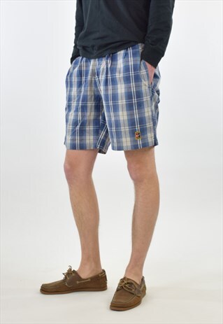 VINTAGE BLUE NIKE WHITE CHECKERED CHINO SHORTS