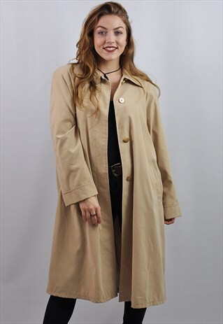 VINTAGE PALE YELLOW MAC TRENCH COAT