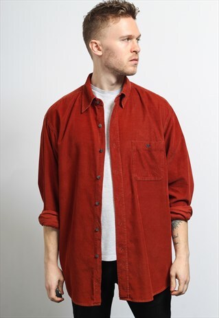 VINTAGE CORDUROY CORD SHIRT RED