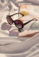 BLACK ROUNDED OVAL RETRO STYLE SUNGLASSES