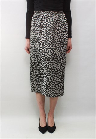 VINTAGE 80' AMAZING BEAUTIFUL ELEGANT CHEETAH MIDI SKIRT