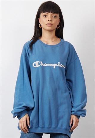 VINTAGE 90'S CHAMPION OVERSIZED BLUE SWEATSHIRT