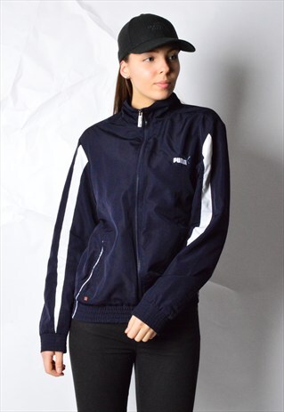 NAVY BLUE MINIMALIST PUMA SPORTS TRACK JACKET