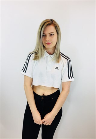 VINTAGE ADIDAS CROPPED FESTIVAL POLO SHIRT
