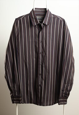 Salvadore Ferragamo Vintage Long Sleeve Striped Shirt 