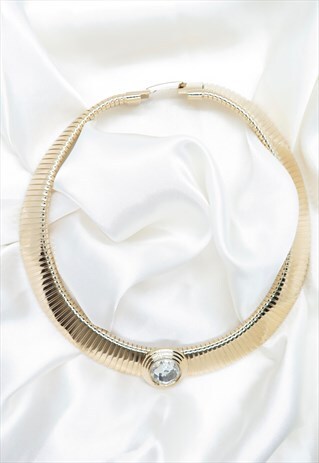 VINTAGE GOLD DIAMOND CHOKER NECKLACE