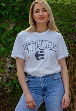 VINTAGE WHITE ETNIES LOGO T-SHIRT