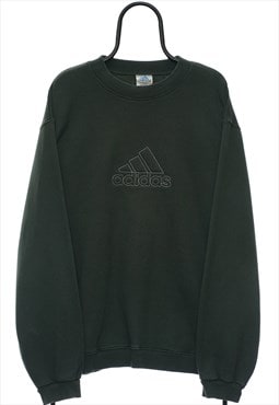 Vintage Adidas Logo Dark Green Sweatshirt Mens