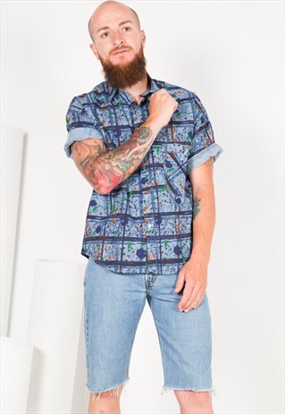 VINTAGE 90S CRAZY PRINT SHIRT S1380
