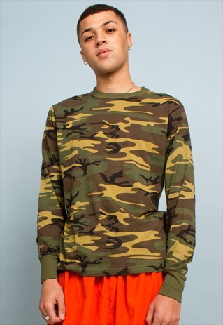 VINTAGE CAMO LONG SLEEVE TOP