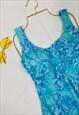 VINTAGE 90'S ABSTRACT PATTERNED BRIGHT LOW BACK SWIMSUIT