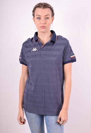 KAPPA WOMENS VINTAGE POLO SHIRT LARGE BLUE 90'S