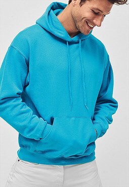 54 Floral Premium Blank Pullover Hoody - Aqua Blue
