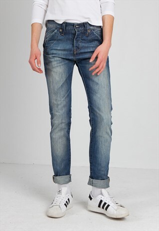 VINTAGE BLUE LEE SKINNY FIT DENIM JEANS
