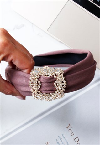 DUSTY PINK DIAMANTE STATEMENT ALICE BAND