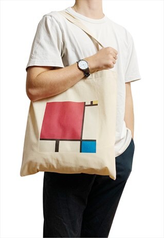 Piet Mondrian Abstract Art Canvas Tote Bag