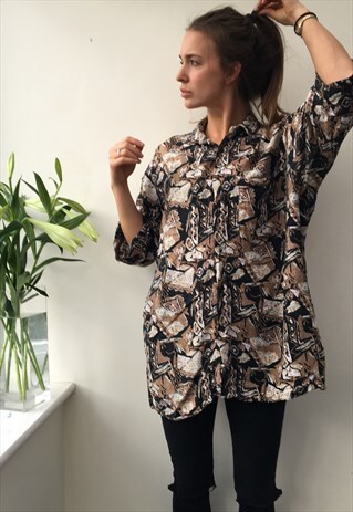 CRAZY PATTERN OVERSIZED RETRO VINTAGE UNISEX FESTIVAL SHIRT