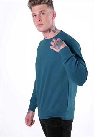 WOMEN'S ESSENTIAL JUMPER PULLOVER SWEATER - TEAL BLUE
