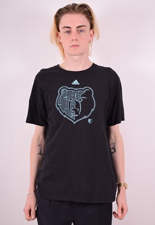 ADIDAS MENS VINTAGE T-SHIRT TOP LARGE BLACK 90S