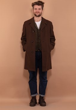 Vintage 70's Men Wool Coat in Brown