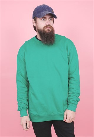 VINTAGE PLAIN GREEN SWEATSHIRT /R1078
