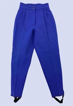 Vintage 90s Blue High Waist Stirrup Trousers