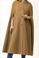 BEIGE CAMEL WOOL LONG CAPE TYROL MAXI LONG 5538