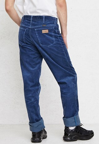 VINTAGE BLUE WRANGLER CORDUROY TROUSERS BOTTOMS