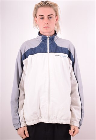 NIKE MENS VINTAGE TRACKSUIT TOP JACKET LARGE WHITE 90S