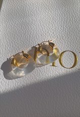 LIXUE. Clear Resin Chunky Hoop Earrings