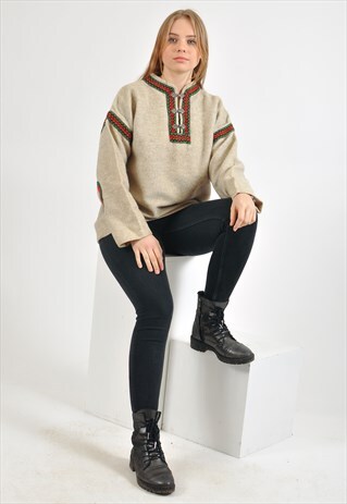 VINTAGE 90'S WARM TOP IN BEIGE