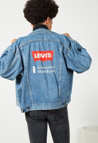 VINTAGE 80S LEVI'S EMBELLISHED DENIM JACKET S1546
