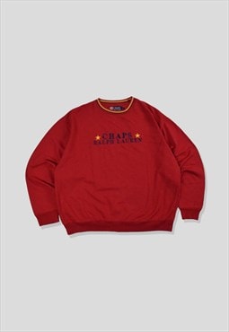 Vintage Chaps Ralph Lauren Embroidered Sweatshirt in Red