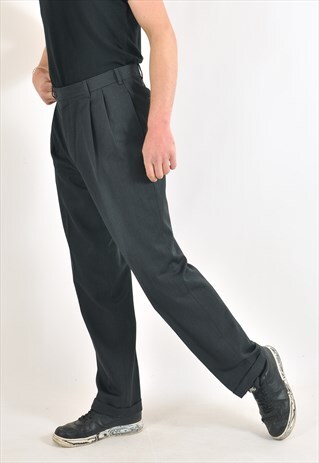 VINTAGE RETRO TROUSERS IN DARK GREY