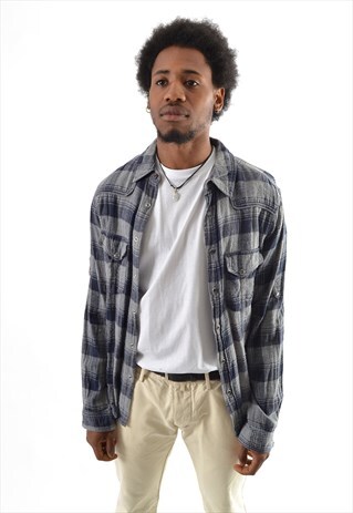 GREY CHECK FLANNEL SHIRT CS2798