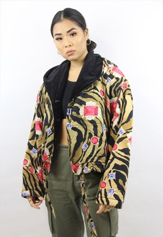 VINTAGE 90'S DETAILED VELVET COLLARED JACKET