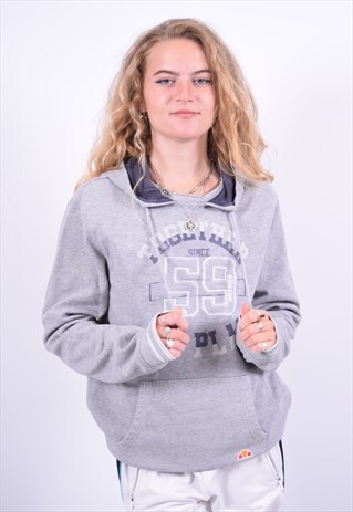 VINTAGE ELLESSE HOODIE JUMPER GREY