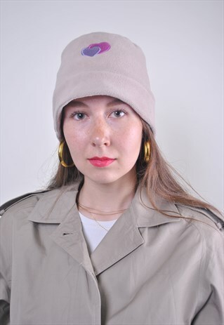 90S HEART EMBROIDERY CUTE WARM BUCKET HAT