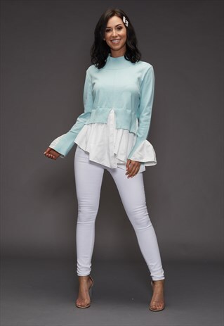 AVA SWEATER SHIRT TURQUOISE
