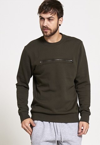 MENS BRAVE SOUL ZIPPED SWEATSHIRT