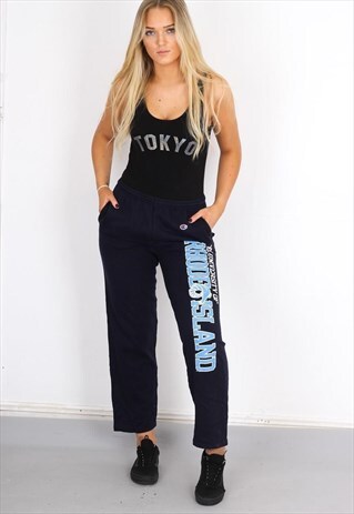 VINTAGE CHAMPION BLUE TRACK PANTS