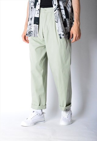VINTAGE 90S PASTEL GREEN PANTS