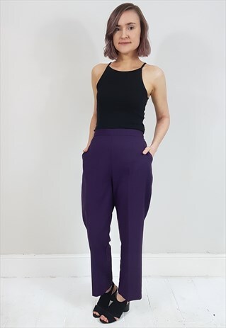 VINTAGE 80'S PURPLE PLUM TROUSERS WITH CENTRAL CREASES