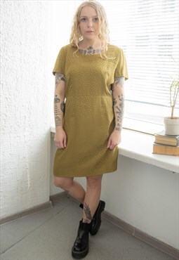 Vintage 80's Mustard Mini Short Sleeved Dress